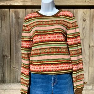 DKNY Fair Isle Sweater 100% wool